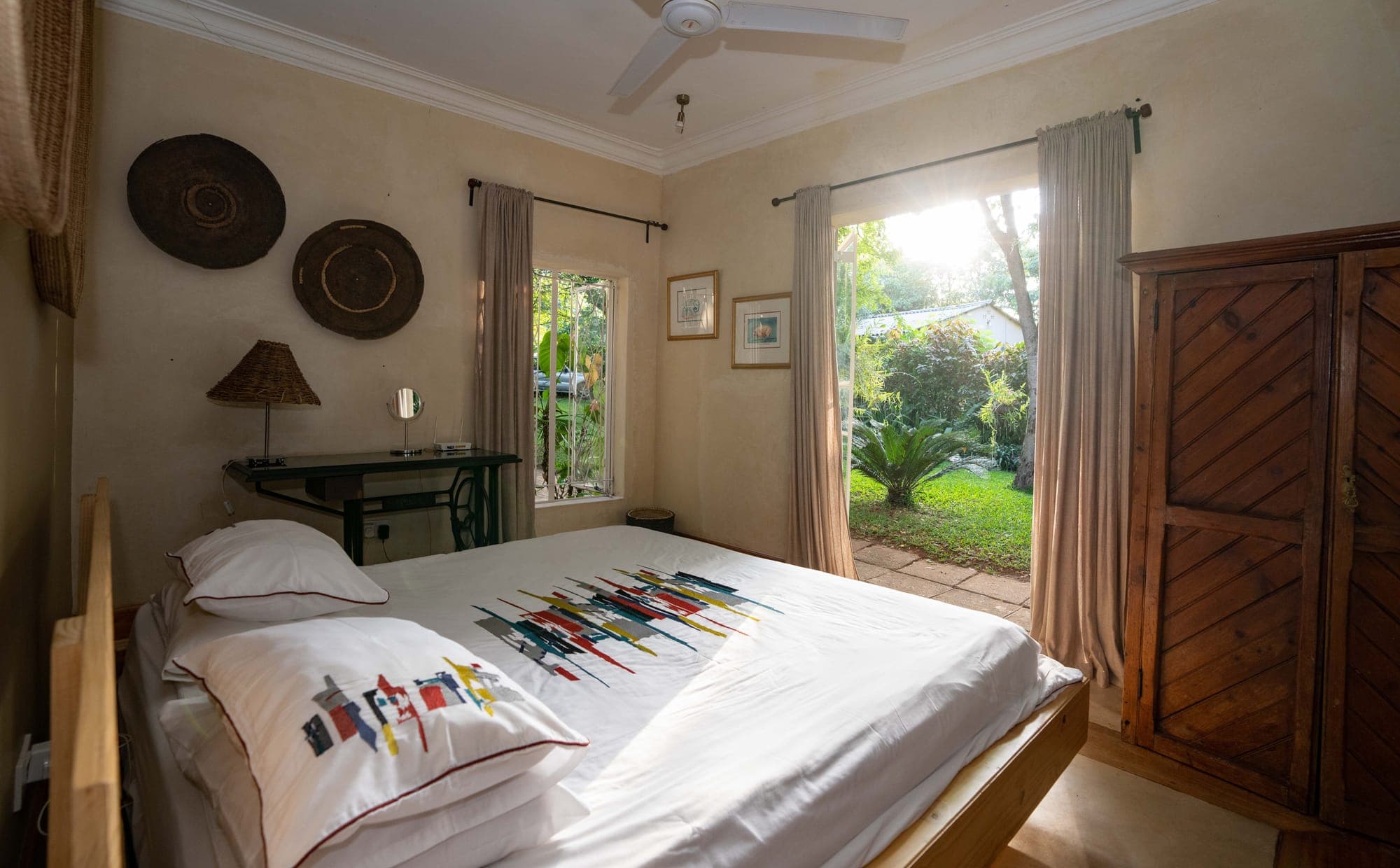 King bedroom at The Art House, Victoria Falls