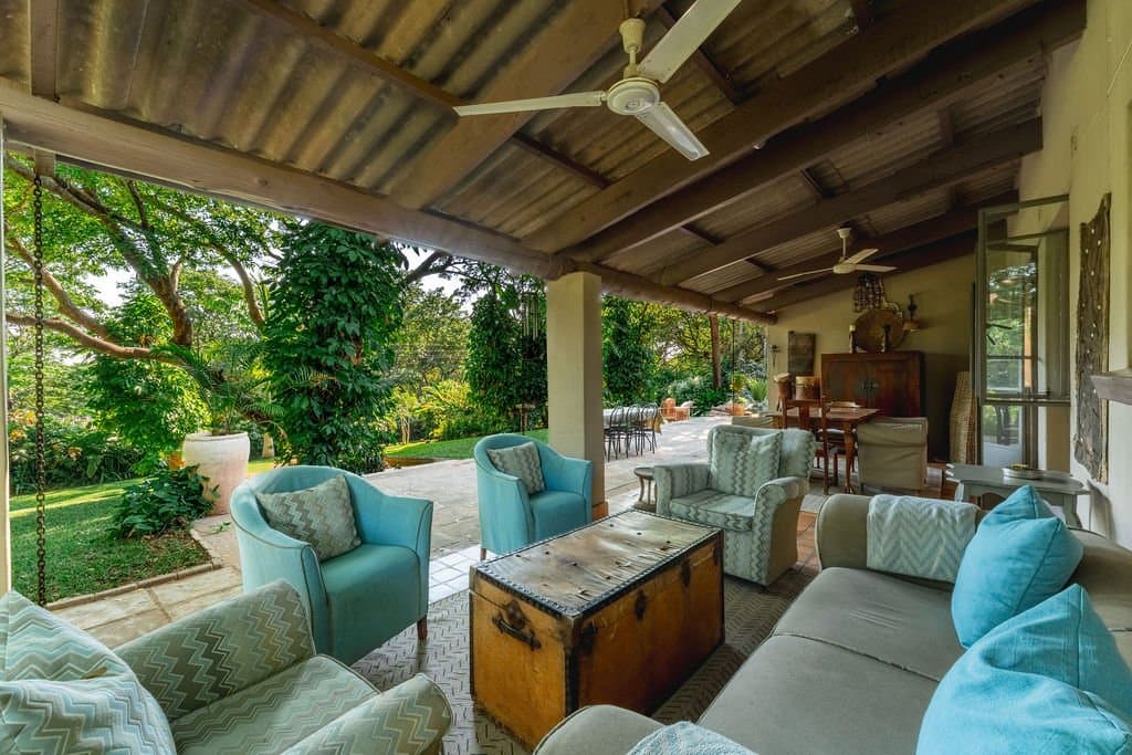 Veranda lounge looking onto the garden at The Art House