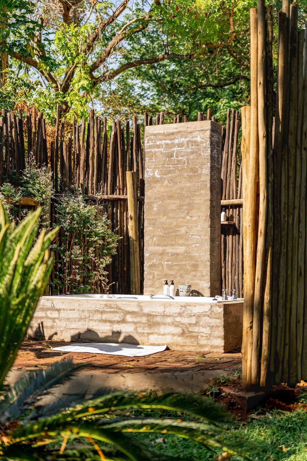 Outdoor shower in the garden